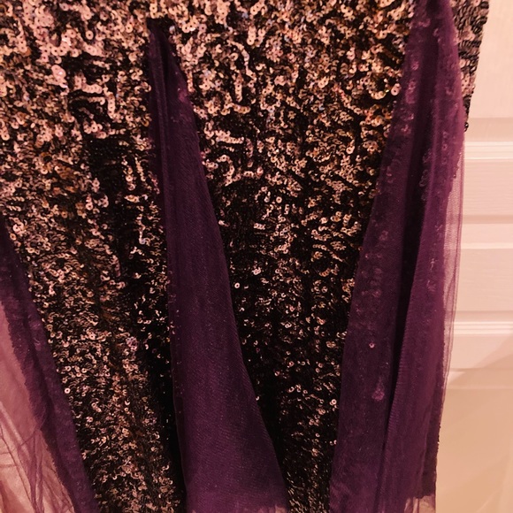Purple sequin long evening gown - Picture 9 of 11